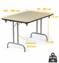 Table Pliante Bois Mélaminé Rectangulaire