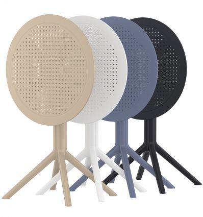 Table ronde en polypropylène usage extérieur