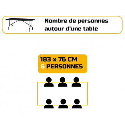 Table rectangulaire pliante noire