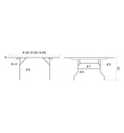Table ronde pliante bois exotique