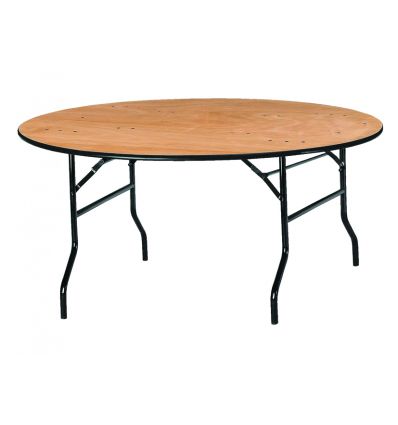 Table ronde pliante bois exotique
