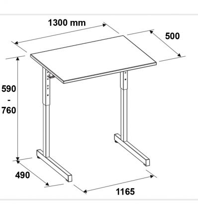 Table scolaire réglable en hauteur 2 places