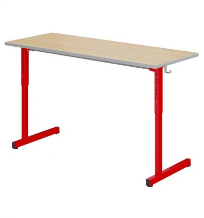 Table scolaire réglable en hauteur 2 places