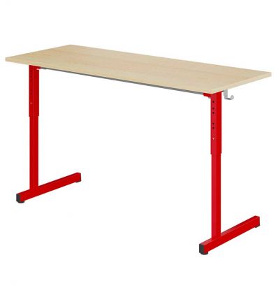 Table scolaire réglable en hauteur 2 places