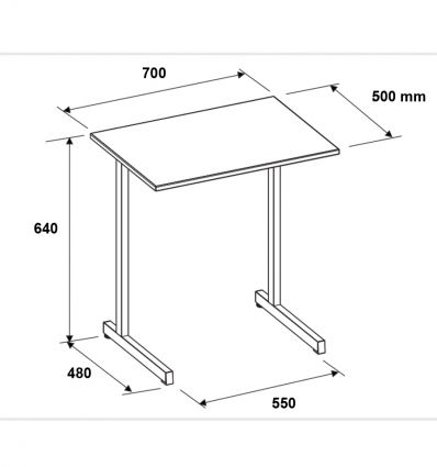 Table scolaire individuelle 70 x 50 cm Persée