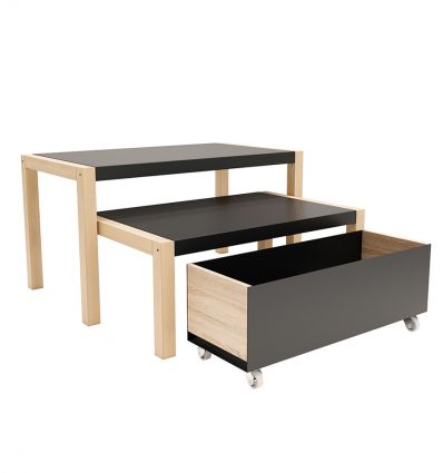 Tables Gigognes Fleuriste en Sapin Massif