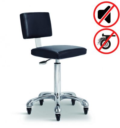 Tabouret Coiffeur Avec Dossier et Roulettes Anti-Cheveux
