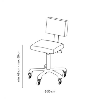 Tabouret Coiffeur Avec Dossier et Roulettes Anti-Cheveux