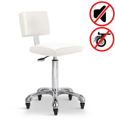Tabouret Coiffeur Avec Dossier et Roulettes Anti-Cheveux