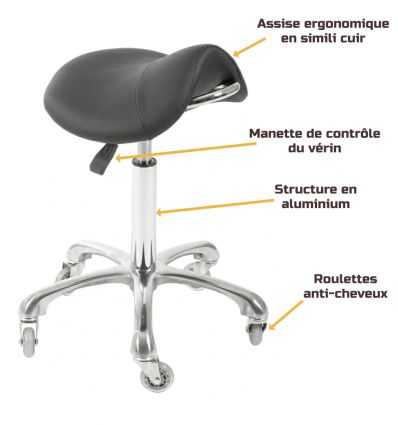 Tabouret Coiffeur Ergonomique Anti-Cheveux