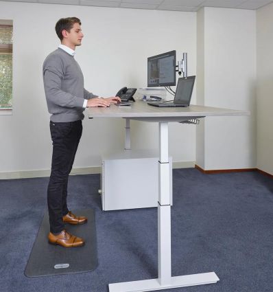 Tapis anti fatigue bureau gris à usage modéré