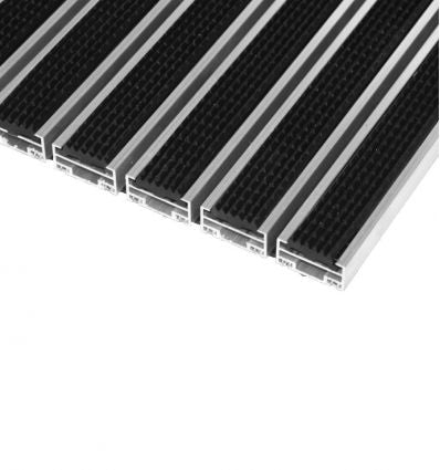 Tapis PMR extérieur en caoutchouc noir