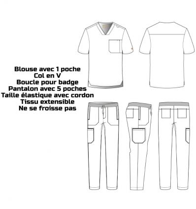 Tenue aide soignant homme couleur