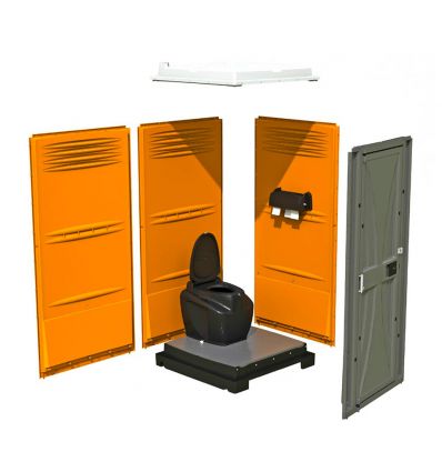Toilette de chantier avec bac amovible