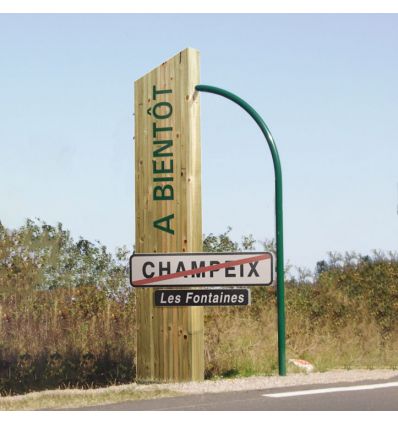 Totem sortie de ville en bois et acier