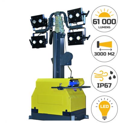 Tour d'éclairage chantier 61000 lumens