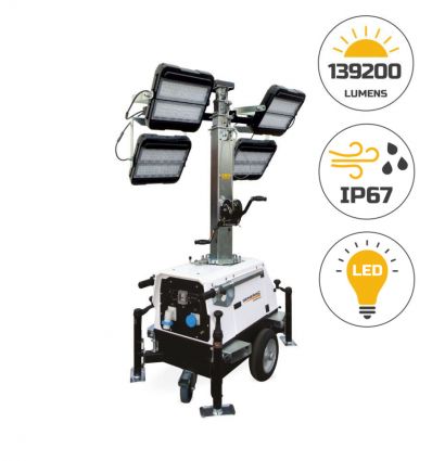Tour d'éclairage mobile 139200 lumens