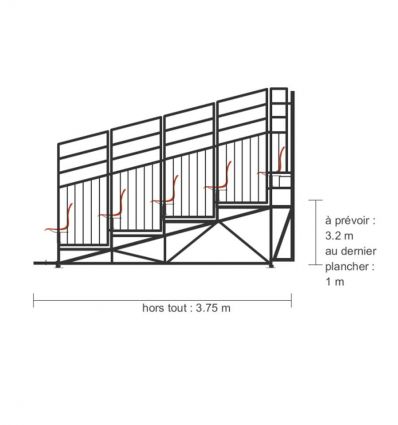 Tribune modulaire à monter