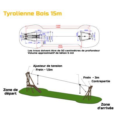 Tyrolienne bois dès 5 ans