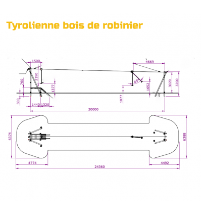 Tyrolienne bois dès 5 ans