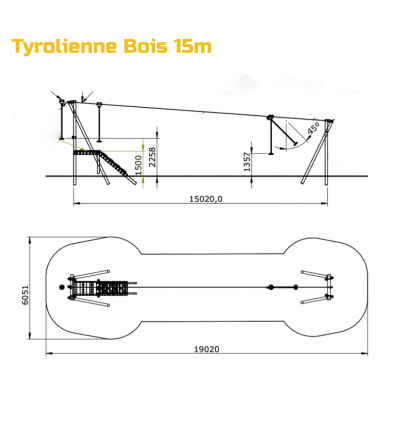 Tyrolienne bois dès 5 ans