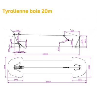 Tyrolienne bois dès 5 ans