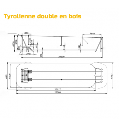 Tyrolienne double en bois