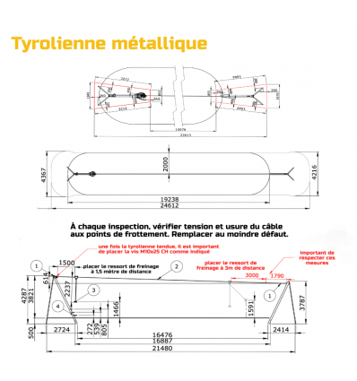 Tyrolienne métallique