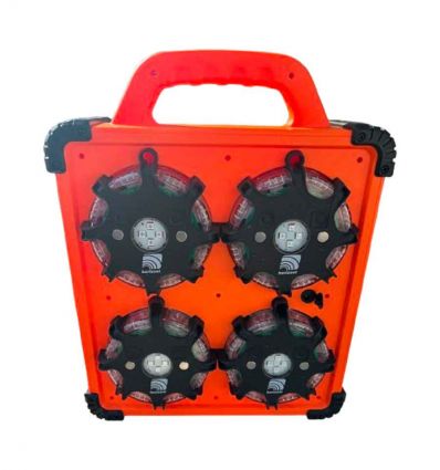 Valise de 8 balises LED synchronisées