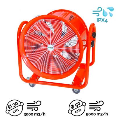 Ventilateur extracteur de chantier mobile gainable