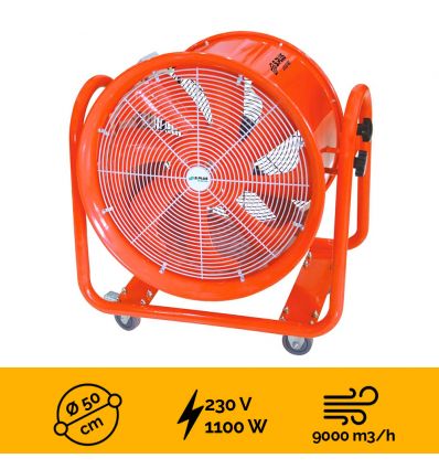 Ventilateur extracteur de chantier mobile gainable