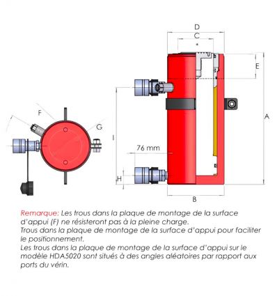 Vérin hydraulique double effet 700 bar fort tonnage