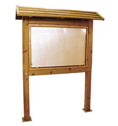 Vitrine affichage extérieur bois sur pieds