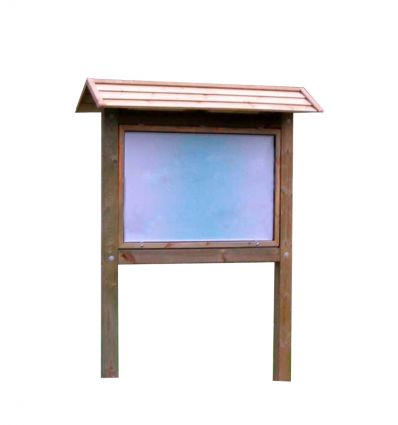 Vitrine affichage extérieur bois sur pieds