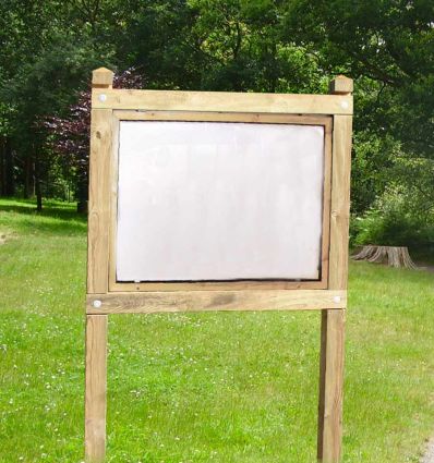 Vitrine affichage extérieur bois sur pieds