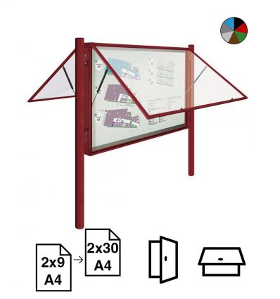 Vitrine d'affichage extérieur sur pieds Grand format Double face