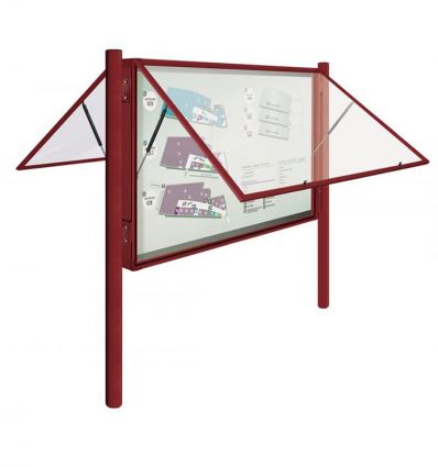 Vitrine d'affichage extérieur sur pieds Grand format Double face