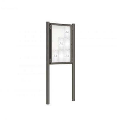 Vitrine d'affichage extérieur sur pieds Grand format Simple face