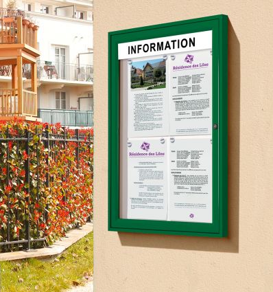 Vitrine d'affichage extérieur Tradition - Porte battante - 2A4 à 18A4