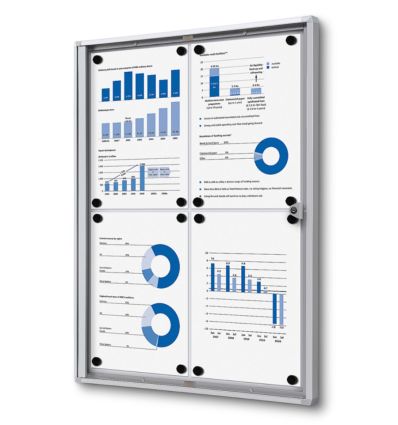 Vitrine d'affichage intérieur Standard - Porte battante - 1A4 à 9A4