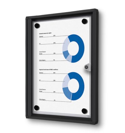 Vitrine d'affichage intérieur Standard - Porte battante - 1A4 à 9A4